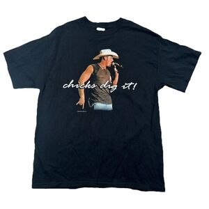Chris Cagle Men's Large Chicks Dig It T-Shirt Band Black (Small Hole)